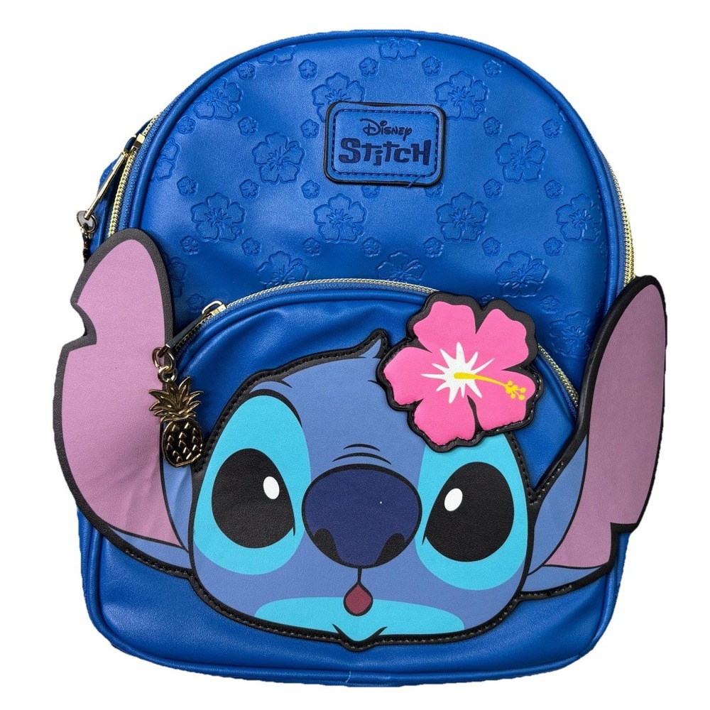Mini Backpack Stitch 10" x 9" x 4" Adjustable Straps‎ Blue Color Disney